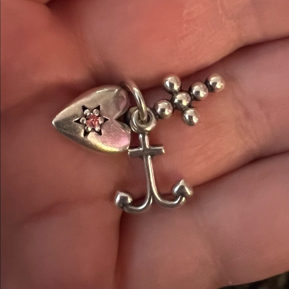 Pandora Heart/Anchor/Cross Charm - Picture 2 of 4